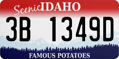 ID license plate 3B1349D