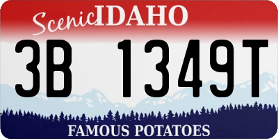 ID license plate 3B1349T