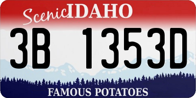 ID license plate 3B1353D