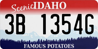 ID license plate 3B1354G