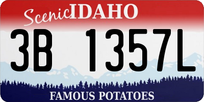 ID license plate 3B1357L