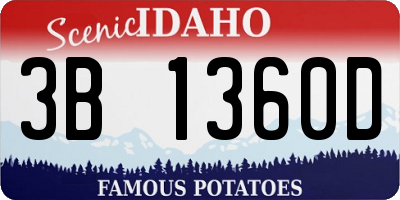 ID license plate 3B1360D