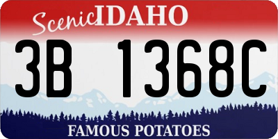 ID license plate 3B1368C