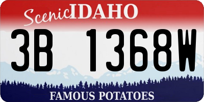 ID license plate 3B1368W