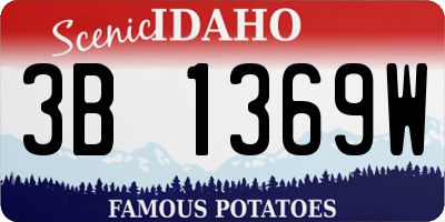 ID license plate 3B1369W