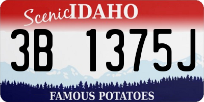 ID license plate 3B1375J
