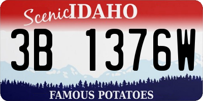 ID license plate 3B1376W