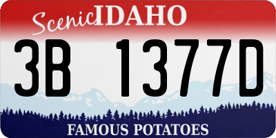 ID license plate 3B1377D