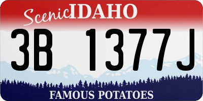ID license plate 3B1377J