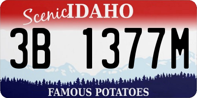 ID license plate 3B1377M