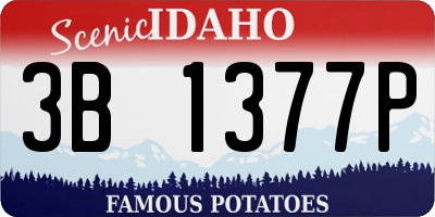 ID license plate 3B1377P