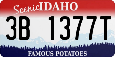 ID license plate 3B1377T