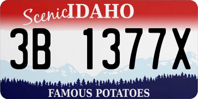 ID license plate 3B1377X