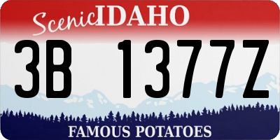 ID license plate 3B1377Z