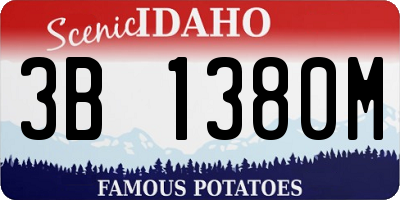 ID license plate 3B1380M