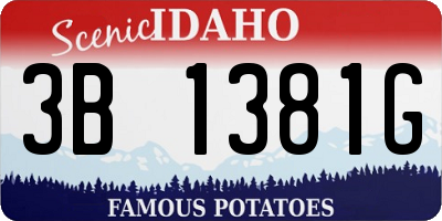 ID license plate 3B1381G