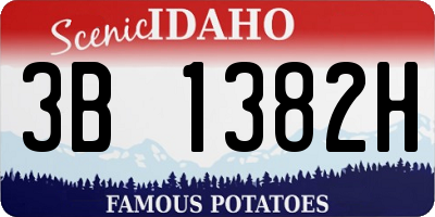 ID license plate 3B1382H