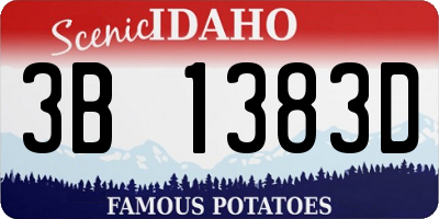 ID license plate 3B1383D