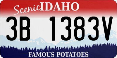 ID license plate 3B1383V