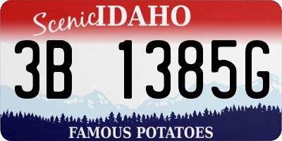 ID license plate 3B1385G