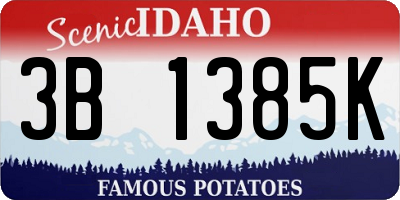 ID license plate 3B1385K