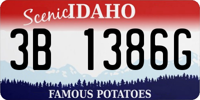ID license plate 3B1386G