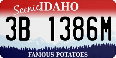 ID license plate 3B1386M