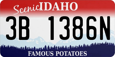 ID license plate 3B1386N