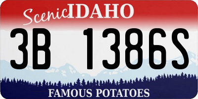 ID license plate 3B1386S