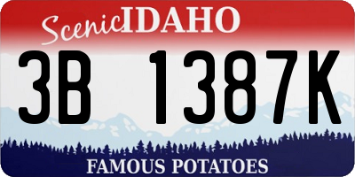 ID license plate 3B1387K