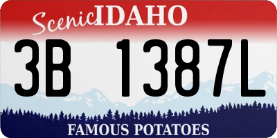 ID license plate 3B1387L