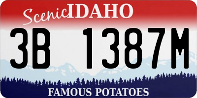 ID license plate 3B1387M