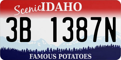 ID license plate 3B1387N