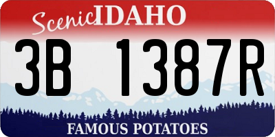 ID license plate 3B1387R