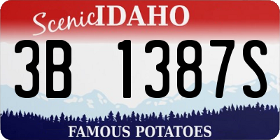 ID license plate 3B1387S