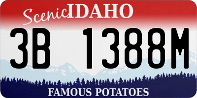 ID license plate 3B1388M
