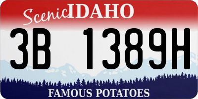 ID license plate 3B1389H