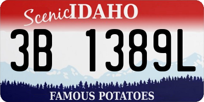 ID license plate 3B1389L
