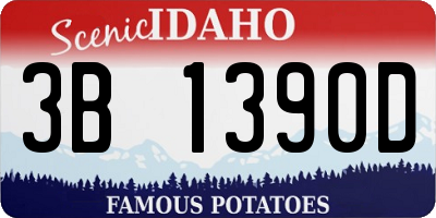 ID license plate 3B1390D