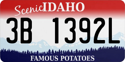 ID license plate 3B1392L