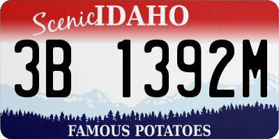 ID license plate 3B1392M