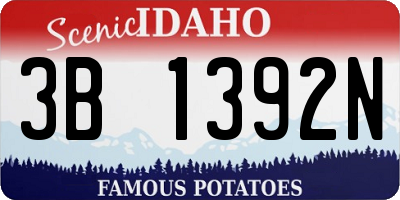 ID license plate 3B1392N