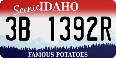ID license plate 3B1392R