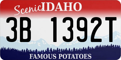 ID license plate 3B1392T