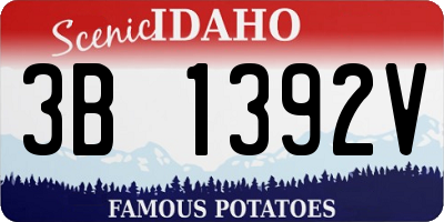 ID license plate 3B1392V