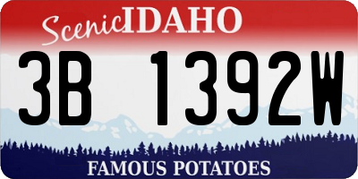 ID license plate 3B1392W