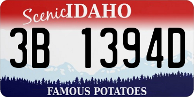 ID license plate 3B1394D