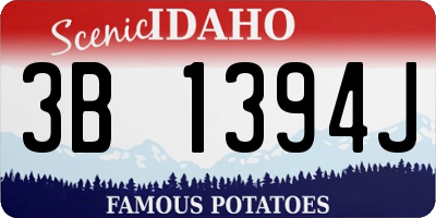 ID license plate 3B1394J