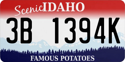 ID license plate 3B1394K