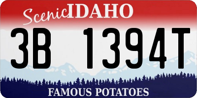 ID license plate 3B1394T